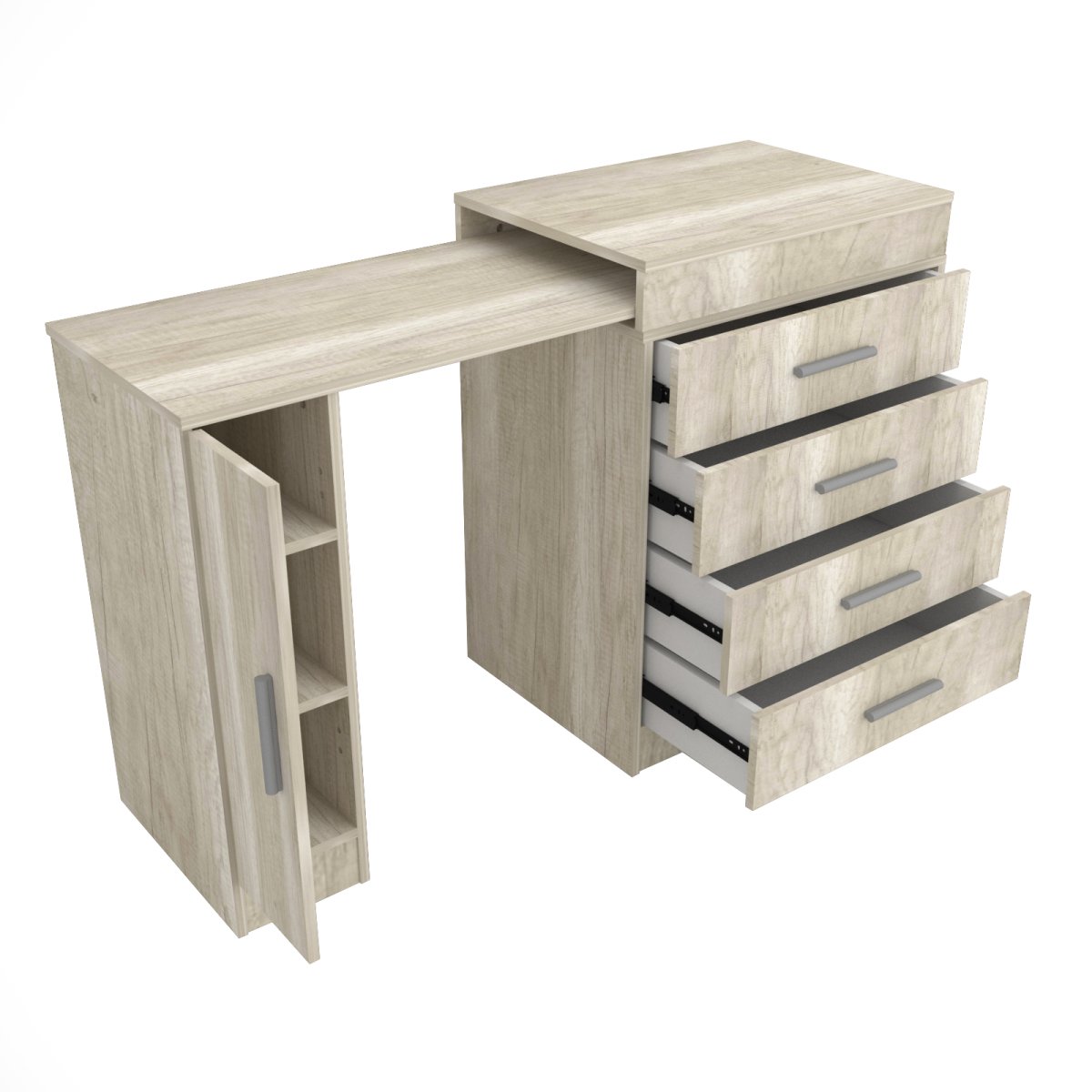 Escritorio Mesa Extensible con Cajonera – 5006 - Imagen 7