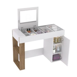 Tocador Maquillador con Espejo y Vitrina – 5016