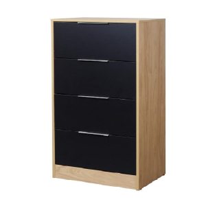 Chiffonier 4 cajones RICCHEZZE Murano Hickory/Negro