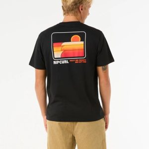 CAMISETA RIP CURL SURF REVIVAL STACKED BLACK